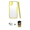 MARSİLYAN™- iPhone 11 Kılıf Atlas Asil Serisi - Siyah Buffer Cam Ekran Koruyucu + Pers Alüminyum Kamera Lens - YL