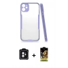 MARSİLYAN™- iPhone 11 Kılıf Atlas Asil Serisi - Siyah Buffer Cam Ekran Koruyucu + PVD Metal Kamera Lens - YL