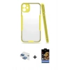 MARSİLYAN™- iPhone 11 Kılıf Atlas Asil Serisi - Siyah Buffer Hayalet Cam Ekran Koruyucu + Pers Alüminyum Kamera Lens - GI
