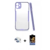 MARSİLYAN™- iPhone 11 Kılıf Atlas Asil Serisi - Siyah Buffer Hayalet Cam Ekran Koruyucu + Pers Alüminyum Kamera Lens - GI