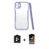 MARSİLYAN™- iPhone 11 Kılıf Atlas Asil Serisi - Siyah Buffer Hayalet Cam Ekran Koruyucu + PVD Metal Kamera Lens - SH