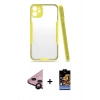 MARSİLYAN™- iPhone 11 Kılıf Atlas Asil Serisi - Siyah Buffer Hayalet Cam Ekran Koruyucu + Raze Metal Kamera Lens - SH