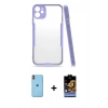 MARSİLYAN™- iPhone 11 Kılıf Atlas Asil Serisi - Siyah Buffer Hayalet Cam Ekran Koruyucu + Neon Fosforlu Kamera Lens - TU
