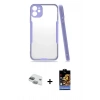 MARSİLYAN™- iPhone 11 Kılıf Atlas Asil Serisi - Siyah Buffer Hayalet Cam Ekran Koruyucu + Pers Alüminyum Kamera Lens - YL
