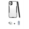 MARSİLYAN™- iPhone 11 Kılıf Atlas Asil Serisi - Siyah Joko Magic 5D Cam + Pers Alüminyum Kamera Lens - YL