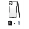 MARSİLYAN™- iPhone 11 Kılıf Atlas Asil Serisi - Siyah Joko Magic 5D Cam + PVD Metal Kamera Lens - TU