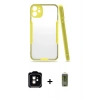 MARSİLYAN™- iPhone 11 Kılıf Atlas Asil Serisi - Siyah Joko Magic 5D Hayalet Cam + PVD Metal Kamera Lens - TU