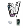 MARSİLYAN™- iPhone 11 Kılıf Atlas Doku Koleksiyonu - Şeffaf 360 Full Body Arka Koruyucu + Pers Alüminyum Kamera Lens - LT