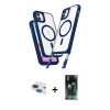 MARSİLYAN™- iPhone 11 Kılıf Atlas Doku Koleksiyonu - Şeffaf 360 Full Body Arka Koruyucu + Pers Alüminyum Kamera Lens - LT