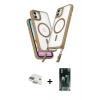 MARSİLYAN™- iPhone 11 Kılıf Atlas Doku Koleksiyonu - Şeffaf 360 Full Body Arka Koruyucu + Pers Alüminyum Kamera Lens - GD