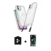 MARSİLYAN™- iPhone 11 Kılıf Atlas Doku Koleksiyonu - Şeffaf 360 Full Body Arka Koruyucu + PVD Metal Kamera Lens - TU