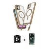 MARSİLYAN™- iPhone 11 Kılıf Atlas Doku Koleksiyonu - Şeffaf 360 Full Body Arka Koruyucu + PVD Metal Kamera Lens - TU