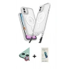 MARSİLYAN™- iPhone 11 Kılıf Atlas Doku Koleksiyonu - Şeffaf Pasifik Cam Ekran Koruyucu + Raze Metal Kamera Lens - KI