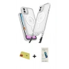 MARSİLYAN™- iPhone 11 Kılıf Atlas Doku Koleksiyonu - Şeffaf Pasifik Cam Ekran Koruyucu + Rainbow Kamera Lens Koruma Cam - KI