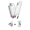MARSİLYAN™- iPhone 11 Kılıf Atlas Doku Koleksiyonu - Şeffaf Pasifik Cam Ekran Koruyucu + Raze Metal Kamera Lens - GS