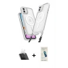MARSİLYAN™- iPhone 11 Kılıf Atlas Doku Koleksiyonu - Şeffaf Pasifik Cam Ekran Koruyucu + Kamera Lens Koruma Cam - SF