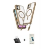 MARSİLYAN™- iPhone 11 Kılıf Atlas Doku Koleksiyonu - Şeffaf Pasifik Cam Ekran Koruyucu + Kamera Lens Koruma Cam - SF