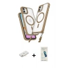 MARSİLYAN™- iPhone 11 Kılıf Atlas Doku Koleksiyonu - Şeffaf Pasifik Cam Ekran Koruyucu + Renkli Kamera Lens Koruma Cam - YL