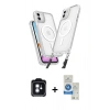 MARSİLYAN™- iPhone 11 Kılıf Atlas Doku Koleksiyonu - Şeffaf Royal Nano Ekran Koruyucu + PVD Metal Kamera Lens - MI