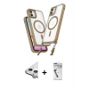 MARSİLYAN™- iPhone 11 Kılıf Atlas Doku Koleksiyonu - Şeffaf Uv Polymer Nano Ekran Koruyucu + Raze Metal Kamera Lens - GS