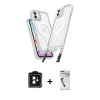 MARSİLYAN™- iPhone 11 Kılıf Atlas Doku Koleksiyonu - Şeffaf Uv Polymer Nano Ekran Koruyucu + PVD Metal Kamera Lens - SH