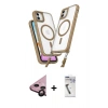 MARSİLYAN™- iPhone 11 Kılıf Atlas Doku Koleksiyonu - Şeffaf Uv Polymer Nano Ekran Koruyucu + Raze Metal Kamera Lens - SH