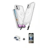 MARSİLYAN™- iPhone 11 Kılıf Atlas Doku Koleksiyonu - Siyah 34D Hayalet Izgaralı Cam + Pers Alüminyum Kamera Lens - LT