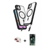 MARSİLYAN™- iPhone 11 Kılıf Atlas Doku Koleksiyonu - Siyah 360 Mat Full Body Arka Koruyucu + Pers Alüminyum Kamera Lens - KI