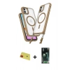 MARSİLYAN™- iPhone 11 Kılıf Atlas Doku Koleksiyonu - Siyah 360 Mat Full Body Arka Koruyucu + Rainbow Kamera Lens Koruma Cam - KI