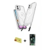 MARSİLYAN™- iPhone 11 Kılıf Atlas Doku Koleksiyonu - Siyah 360 Mat Full Body Arka Koruyucu + Rainbow Kamera Lens Koruma Cam - KI