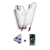 MARSİLYAN™- iPhone 11 Kılıf Atlas Doku Koleksiyonu - Siyah 360 Mat Full Body Arka Koruyucu + Raze Metal Kamera Lens - MR