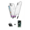 MARSİLYAN™- iPhone 11 Kılıf Atlas Doku Koleksiyonu - Siyah 360 Mat Full Body Arka Koruyucu + Kamera Lens Koruma Cam - SF