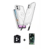 MARSİLYAN™- iPhone 11 Kılıf Atlas Doku Koleksiyonu - Siyah 360 Mat Full Body Arka Koruyucu + PVD Metal Kamera Lens - SH