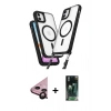 MARSİLYAN™- iPhone 11 Kılıf Atlas Doku Koleksiyonu - Siyah 360 Mat Full Body Arka Koruyucu + Raze Metal Kamera Lens - SH