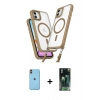 MARSİLYAN™- iPhone 11 Kılıf Atlas Doku Koleksiyonu - Siyah 360 Mat Full Body Arka Koruyucu + Neon Fosforlu Kamera Lens - TU
