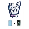 MARSİLYAN™- iPhone 11 Kılıf Atlas Doku Koleksiyonu - Siyah 360 Mat Full Body Arka Koruyucu + Neon Fosforlu Kamera Lens - TU