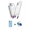MARSİLYAN™- iPhone 11 Kılıf Atlas Doku Koleksiyonu - Siyah 3D Antistatik Cam Ekran Koruyucu + Neon Fosforlu Kamera Lens - TU