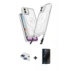 MARSİLYAN™- iPhone 11 Kılıf Atlas Doku Koleksiyonu - Siyah 3D Antistatik Hayalet Cam Ekran Koruyucu + Pers Alüminyum Kamera Lens - LT