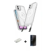 MARSİLYAN™- iPhone 11 Kılıf Atlas Doku Koleksiyonu - Siyah 3D Antistatik Hayalet Cam Ekran Koruyucu + Renkli Kamera Lens Koruma Cam - SI