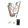 MARSİLYAN™- iPhone 11 Kılıf Atlas Doku Koleksiyonu - Siyah 3D Antistatik Hayalet Cam Ekran Koruyucu + Renkli Kamera Lens Koruma Cam - SI