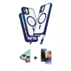 MARSİLYAN™- iPhone 11 Kılıf Atlas Doku Koleksiyonu - Siyah 3D Antistatik Mat Seramik Nano Ekran Koruyucu + Raze Metal Kamera Lens - KI