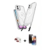 MARSİLYAN™- iPhone 11 Kılıf Atlas Doku Koleksiyonu - Siyah 3D Antistatik Mat Seramik Nano Ekran Koruyucu + Pers Alüminyum Kamera Lens - KI
