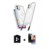 MARSİLYAN™- iPhone 11 Kılıf Atlas Doku Koleksiyonu - Siyah 3D Antistatik Mat Seramik Nano Ekran Koruyucu + PVD Metal Kamera Lens - TU
