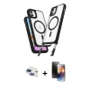 MARSİLYAN™- iPhone 11 Kılıf Atlas Doku Koleksiyonu - Siyah 3D Antistatik Mat Seramik Nano Ekran Koruyucu + Pers Alüminyum Kamera Lens - LT