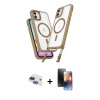 MARSİLYAN™- iPhone 11 Kılıf Atlas Doku Koleksiyonu - Siyah 3D Antistatik Mat Seramik Nano Ekran Koruyucu + Pers Alüminyum Kamera Lens - LT