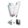MARSİLYAN™- iPhone 11 Kılıf Atlas Doku Koleksiyonu - Siyah 3D Antistatik Mat Seramik Nano Ekran Koruyucu + Raze Metal Kamera Lens - KI