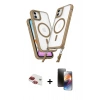 MARSİLYAN™- iPhone 11 Kılıf Atlas Doku Koleksiyonu - Siyah 3D Antistatik Mat Seramik Nano Ekran Koruyucu + Pers Alüminyum Kamera Lens - KI