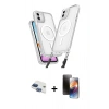 MARSİLYAN™- iPhone 11 Kılıf Atlas Doku Koleksiyonu - Siyah 3D Antistatik Mat Seramik Nano Ekran Koruyucu + Pers Alüminyum Kamera Lens - LT