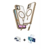 MARSİLYAN™- iPhone 11 Kılıf Atlas Doku Koleksiyonu - Siyah 3D Antistatik Seramik Nano Ekran Koruyucu + Pers Alüminyum Kamera Lens - LT
