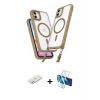 MARSİLYAN™- iPhone 11 Kılıf Atlas Doku Koleksiyonu - Siyah 3D Antistatik Seramik Nano Ekran Koruyucu + Renkli Kamera Lens Koruma Cam - PE